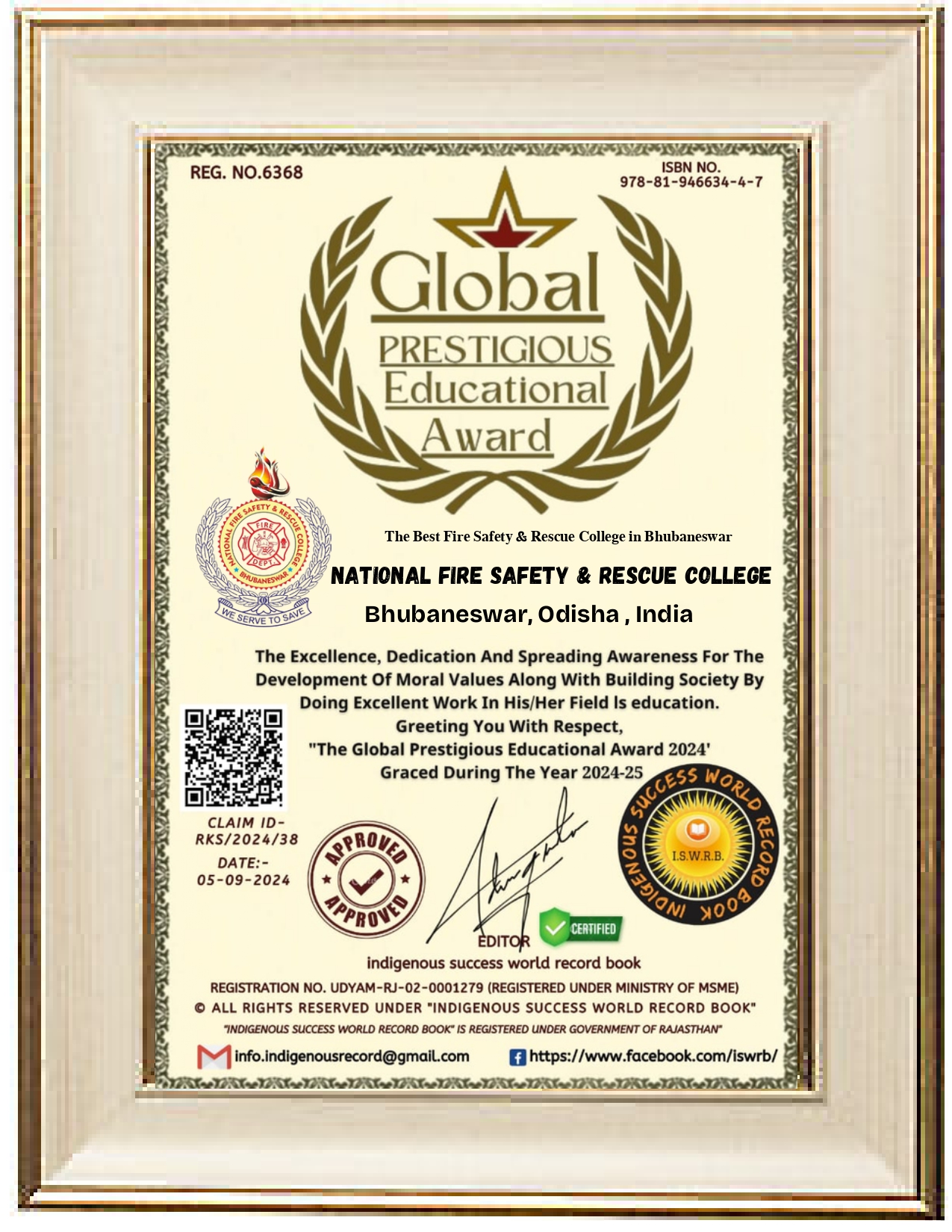 Global Prestigious Educational Award